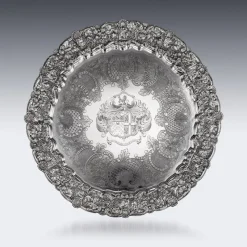 Sale Pamono 19th Century Georgian English Solid Silver Salver Tray from John Edward Terrey