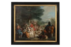 Clearance Pamono 19th Century Halt Hunting Oil on Canvas by Carle Van Loo