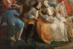 Clearance Pamono 19th Century Halt Hunting Oil on Canvas by Carle Van Loo