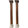 Pamono 19th Century Italian Architectural Corinthian Wood Columns on Sandstone Plinths, Set of 2> Pedestals And Columns