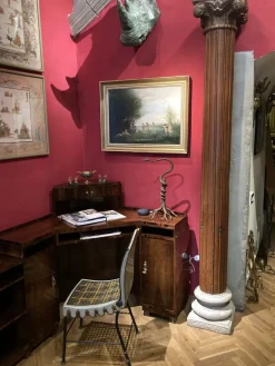 Pamono 19th Century Italian Architectural Corinthian Wood Columns on Sandstone Plinths, Set of 2><noscript><img width=