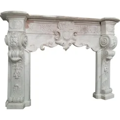 Outlet Pamono 18th Century Italian Baroque Style Carrara Marble Fireplace