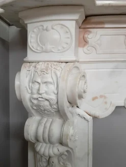 Outlet Pamono 18th Century Italian Baroque Style Carrara Marble Fireplace
