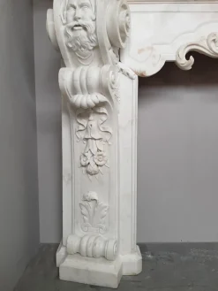 Outlet Pamono 18th Century Italian Baroque Style Carrara Marble Fireplace