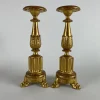 Pamono 19th Century Italian Carved and Gilded Wooden Candlesticks, Set of 2> Candleholders