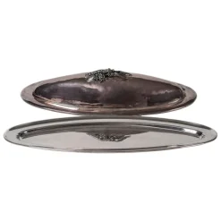 Pamono 19th Century Italian Handmade Silver-Plated Fish Tray from Cassetti> Trays