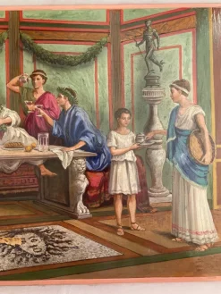 Pamono 19th Century Italian Oil on Alabaster Painting Pompeian Interior Scene in Ormolu><noscript><img width=