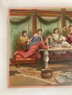 Pamono 19th Century Italian Oil on Alabaster Painting Pompeian Interior Scene in Ormolu><noscript><img width=