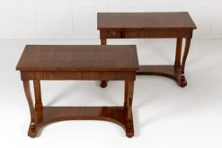 Pamono 19th Century Italian Walnut Console Tables, Set of 2