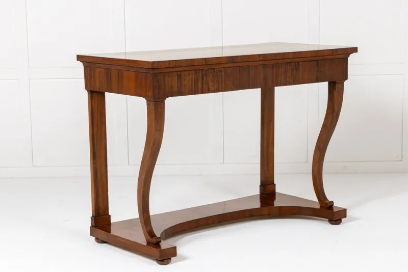 Pamono 19th Century Italian Walnut Console Tables, Set of 2