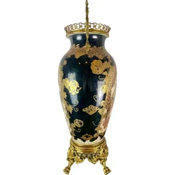 Pamono 19th Century Japan Satsuma Porcelain Vase and Golden Metal, 1870s> Vases
