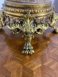 Pamono 19th Century Japan Satsuma Porcelain Vase and Golden Metal, 1870s><noscript><img width=