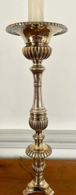 Pamono 19th Century Louis XIV Church Altar Candleholders in Silver Metal, Set of 2><noscript><img width=