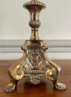 Pamono 19th Century Louis XIV Church Altar Candleholders in Silver Metal, Set of 2><noscript><img width=