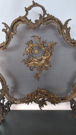 Discount Pamono 19th Century Louis XV Bronze Fireplace Fire Screen, 1890s
