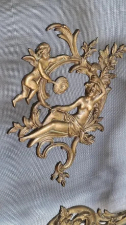 Discount Pamono 19th Century Louis XV Bronze Fireplace Fire Screen, 1890s