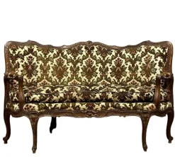 Sale Pamono 19th Century Louis XV Corner Bench / Chateuse in Carved Wood