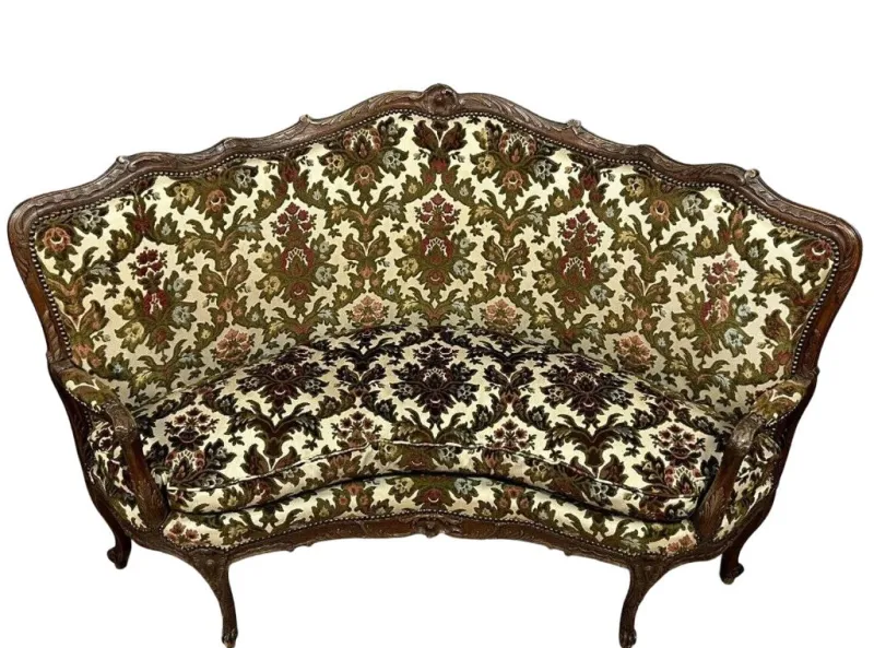 Sale Pamono 19th Century Louis XV Corner Bench / Chateuse in Carved Wood