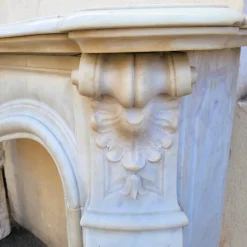 Pamono 19th Century Louis XV White Marble Fireplace><noscript><img width=