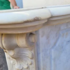 Pamono 19th Century Louis XV White Marble Fireplace><noscript><img width=