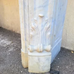 Pamono 19th Century Louis XV White Marble Fireplace><noscript><img width=