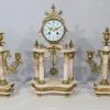 Clearance Pamono 19th Century Louis XVI Style Marble and Bronze Chimney Clocks, Set of 3