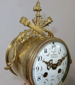 Clearance Pamono 19th Century Louis XVI Style Marble and Bronze Chimney Clocks, Set of 3
