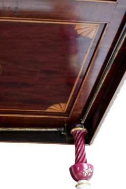 New Pamono 19th Century Mahogany and Porcelain 4 Poster Bed