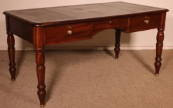 Pamono 19th Century Mahogany Two-Drawer Desk><noscript><img width=