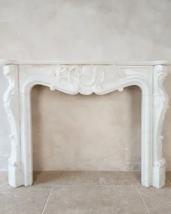 Discount Pamono 19th Century Mantlepiece of White Statuary in Bianco Carrara Marble