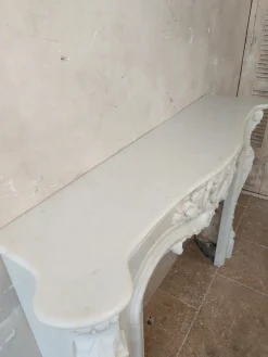 Discount Pamono 19th Century Mantlepiece of White Statuary in Bianco Carrara Marble