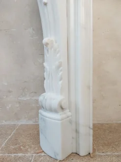 Discount Pamono 19th Century Mantlepiece of White Statuary in Bianco Carrara Marble