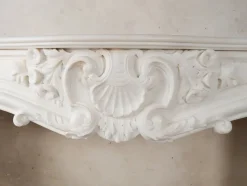 Discount Pamono 19th Century Mantlepiece of White Statuary in Bianco Carrara Marble