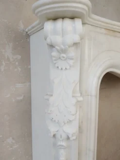 Discount Pamono 19th Century Mantlepiece of White Statuary in Bianco Carrara Marble