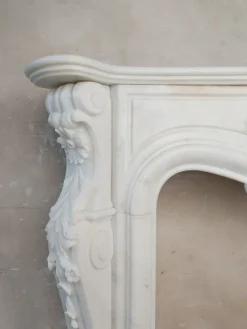 Discount Pamono 19th Century Mantlepiece of White Statuary in Bianco Carrara Marble