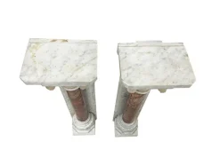 Pamono 19th Century Marble Half Wall Mounted Columns, Set of 2><noscript><img width=