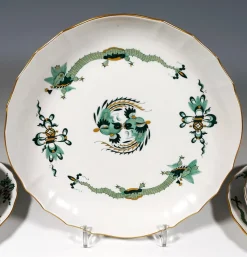 Pamono 20th Century Meissen Coffee Set with Dragon in Green & Gold, 1980s, Set of 22><noscript><img width=