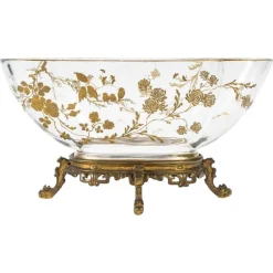 New Pamono 19th Century Napoleon III Crystal Bowl with Bronze Mounting from Baccarat