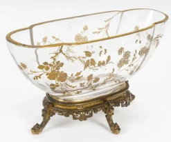 New Pamono 19th Century Napoleon III Crystal Bowl with Bronze Mounting from Baccarat