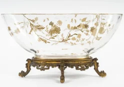 New Pamono 19th Century Napoleon III Crystal Bowl with Bronze Mounting from Baccarat
