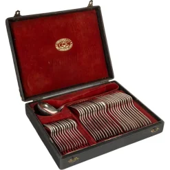 Hot Pamono 19th Century Napoleon III Silver Plated Cutlery Set with Case