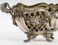 Pamono 19th Century Napoleon III Silver Plated Bronze Jardinière><noscript><img width=