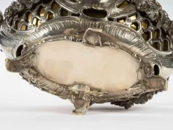 Pamono 19th Century Napoleon III Silver Plated Bronze Jardinière><noscript><img width=