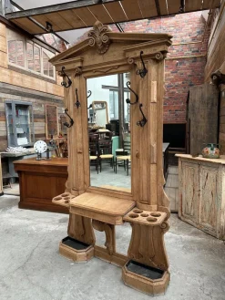 Pamono 19th Century Oak Entrance Checkroom><noscript><img width=