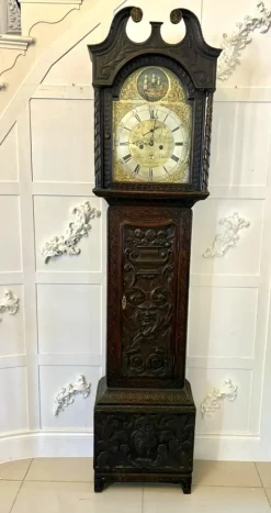 Pamono 18th Century Oak Longcase Clock, 1780s> Clocks