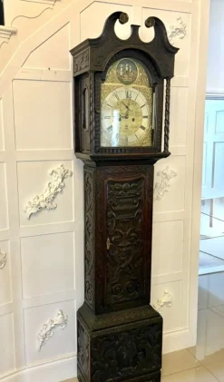 Pamono 18th Century Oak Longcase Clock, 1780s><noscript><img width=