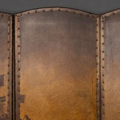 Pamono 20th Century Oil Painted on Leather Room Screen, 1920s><noscript><img width=