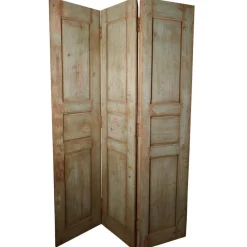 Best Pamono 19th Century Painted French Window Shutter 3 Fold Screen, 1850s