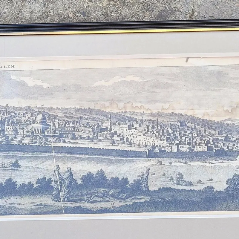 Outlet Pamono 19th Century Panoramic Views of Jerusalem in Scio, Framed Engravings, Set of 2