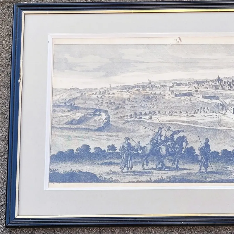 Outlet Pamono 19th Century Panoramic Views of Jerusalem in Scio, Framed Engravings, Set of 2